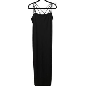 Vintage Black Molly Mallow Evening Rhinestone Maxi Formal Dress Women Size 10